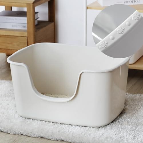 色：クリーム Smart Paws 大きな猫のトイレかわい猫のトイレ64x42x33cm (クリー