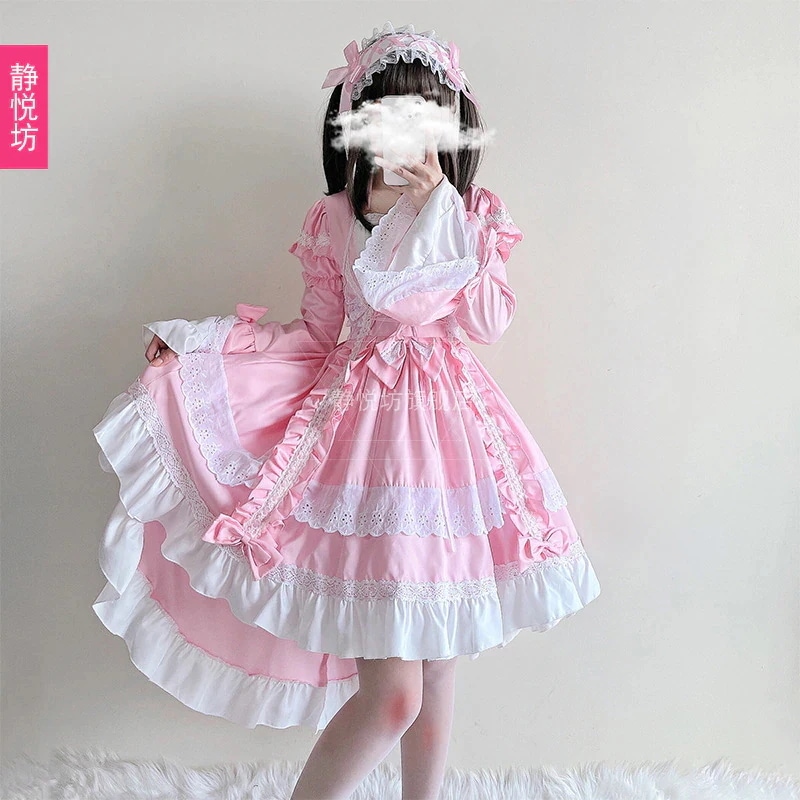 オリジナルメイド服 ピンク 可愛い 可愛い 女の子 ロリータ ソフトガール ロリータ メイド服 ロリータ コスプレ衣装