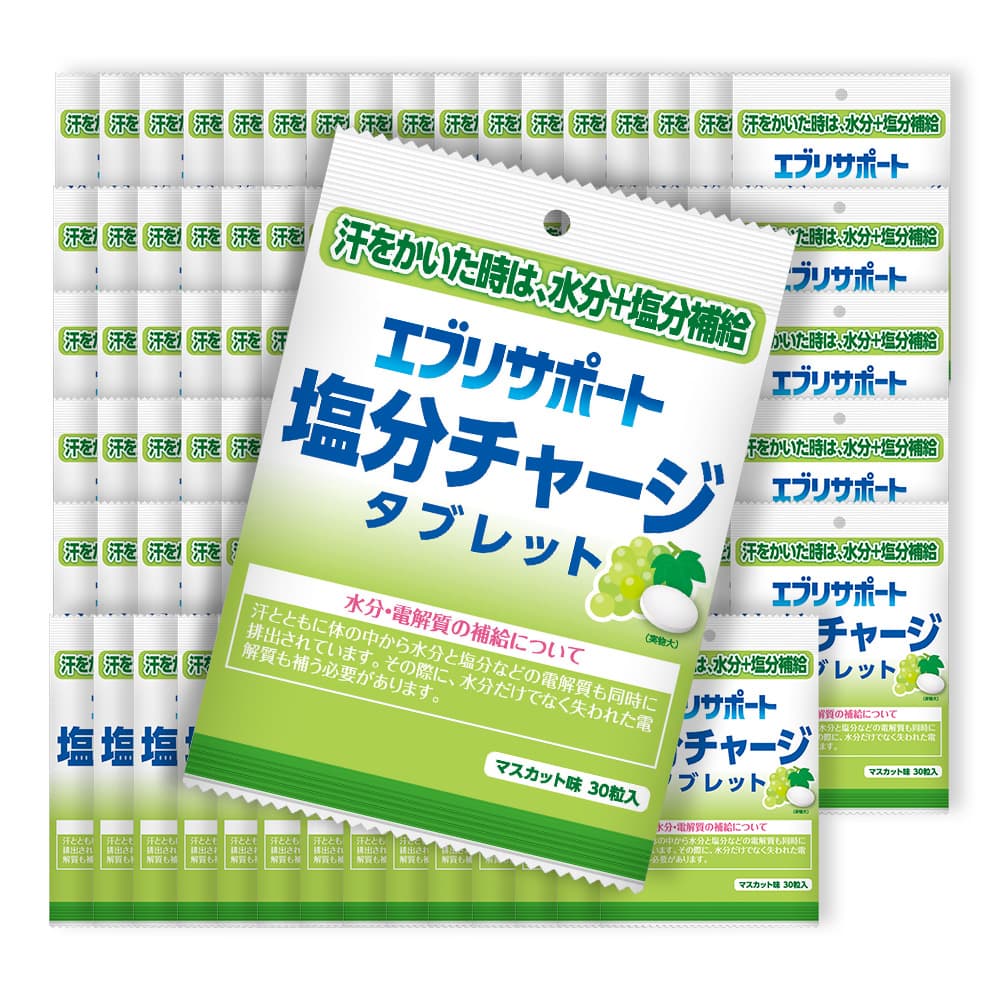 塩分補給 塩分チャージ タブレット マスカット味 3000粒（30粒入×100袋） 塩分タブレット