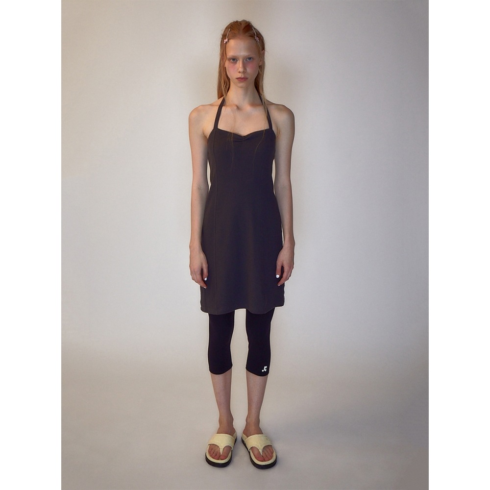 レスト&レクリエーション RR ホルターネック ミニドレス ブラック