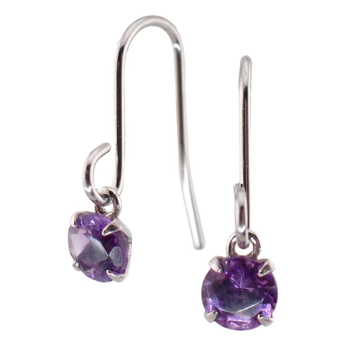 フックピアス レディース プラチナ900 pt900 金属アレルギー対応 アメジスト 3mm