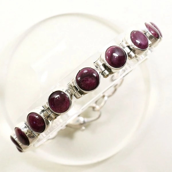 シルバー ブレスレット 人工石 総重量約14.1g 約19cm ジュエリー 中古