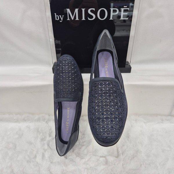 By 女性 超軽量 パンチング ローファー 112HT212SZ018 NAVY 3 JJ