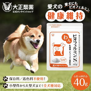 【公式】大正製薬 わんビオフェルミンS 40g 犬 サプリ サプリメント 腸活 免疫力 健康維持 ビフィズス菌 乳酸菌 犬サプリ イヌ 犬用 ペット 腸活サプリ 無添加 ふりかけ 粉 腸内環境