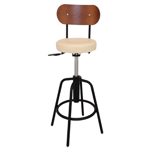 カウンターチェア ハイチェア 約幅32cm アイボリー 背もたれ付 ガス昇降式 スチールフレーム バースツール リビング ダイニング