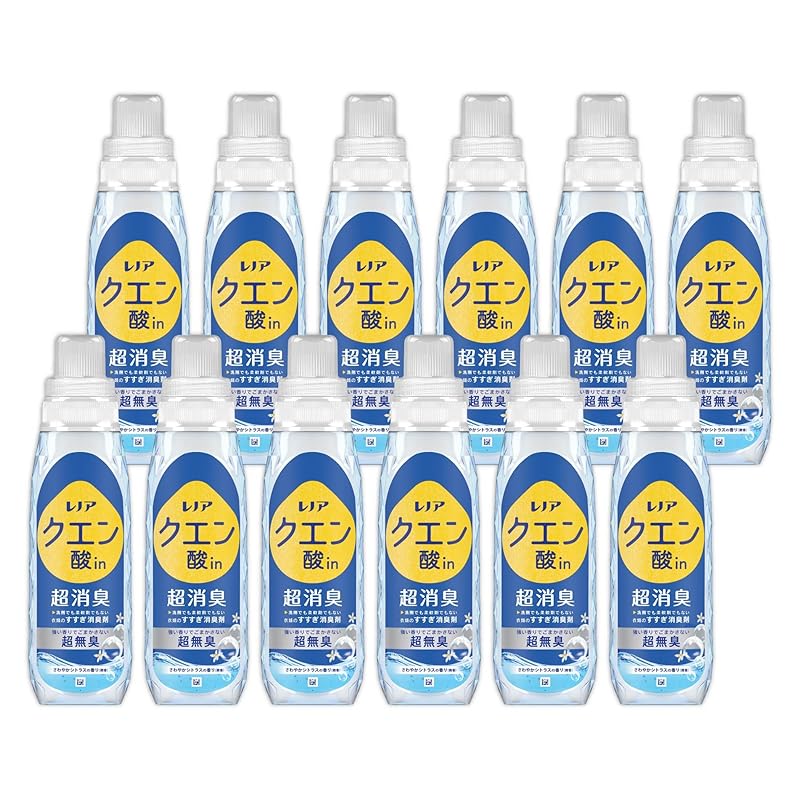 レノア クエン酸in 超消臭 衣類のすすぎ消臭剤 強い香りでごまかさない超無臭 さわやかシトラスの香り (微香) 本体 430mL×12本 [ケース品]