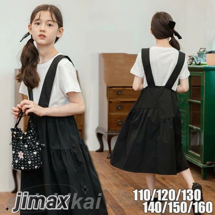 子供服 フォーマル 女の子 2点セット サロペット 入学式 Tシャツ ワンピース風 七五三 卒業式 可愛い 大人っぽい セットアップ カジュアル キッズ 半袖 セット ジュニア 発表会 卒業式 無地