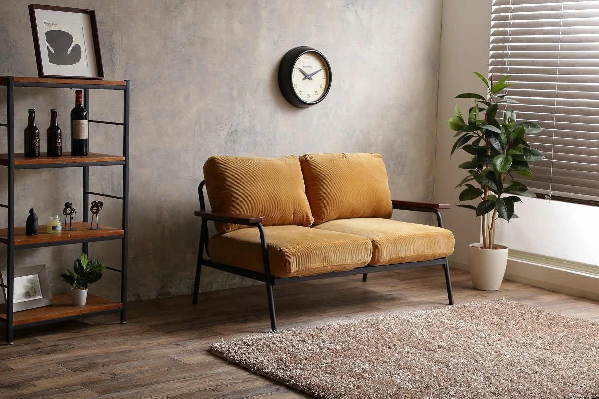 Basquiat　ソファ　2人掛け　コーデュロイ　天然木