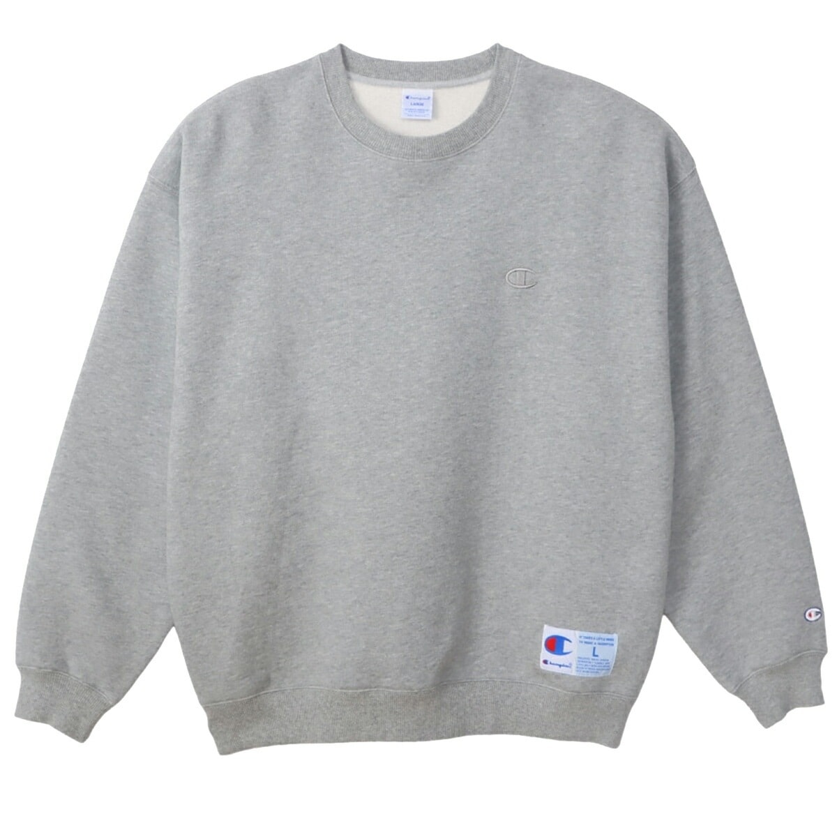 アクションスタイル クルーネックスウェットシャツ オックスフォードグレー スーパーフリース ルーズフィット c3-y034