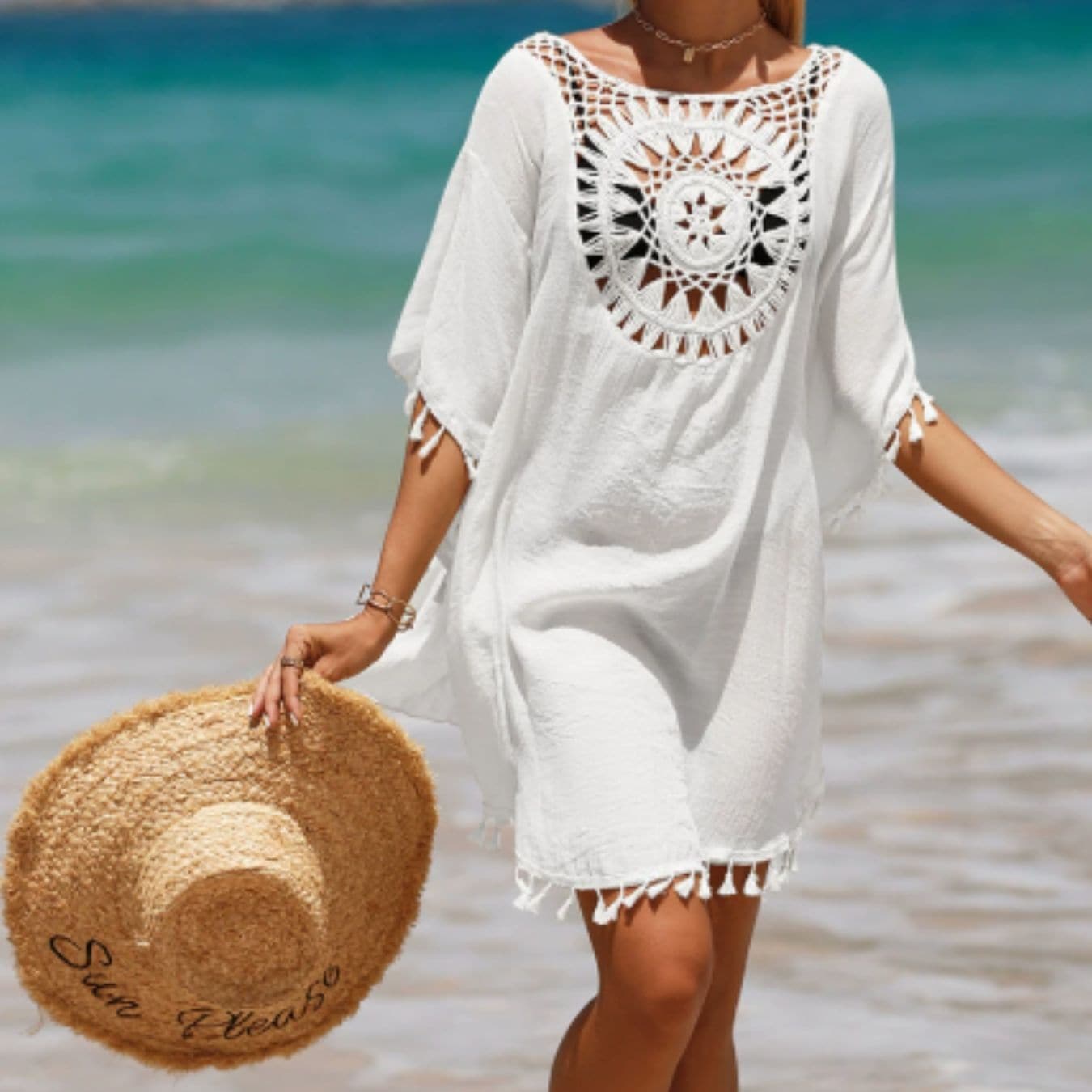 ワンピース レディース ポンチョ フェミニン レース 刺繍 透け感 大人可愛い カジュアル おしゃれ レトロ アジアン エスニック エキゾチック こなれ感 ラフ 個性的 クール 抜け感 ワイルド