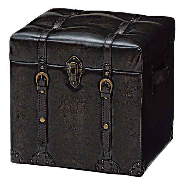 チェスター 収納スツール ダークブラウン・幅40×奥行36×高さ41cm MC-6000DBR