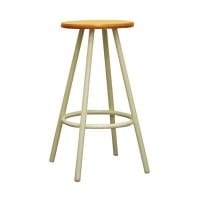 ルネセイコウ　ポルッカ　ウッドスツール　ナチュラル/ミルキーホワイト　日本製　完成品　PLKW-04W