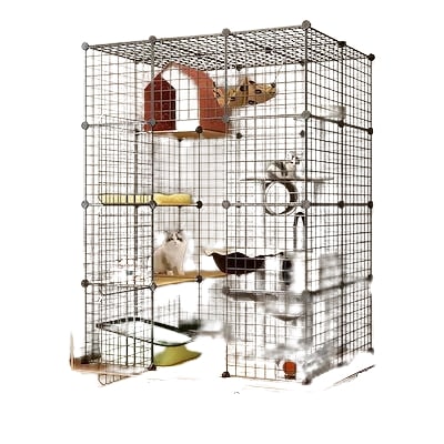 超大型DIY組立キャットタワー 耐久性ワイヤー組立式 取り外し可能 複数匹同時休憩 遊び場対応