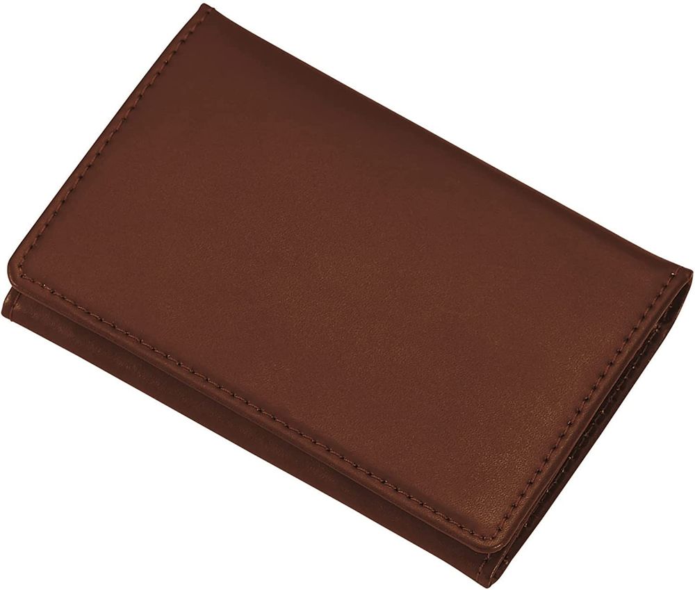 （まとめ買い）グロワール メモホルダー付名刺入れ 革製 ブラウン GLN1055C [x3]