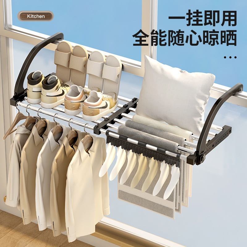 靴乾燥ラック窓靴乾燥窓枠サンダルラック靴下乾燥屋外バルコニーフックガードレール衣類乾燥ラック 5,074円
