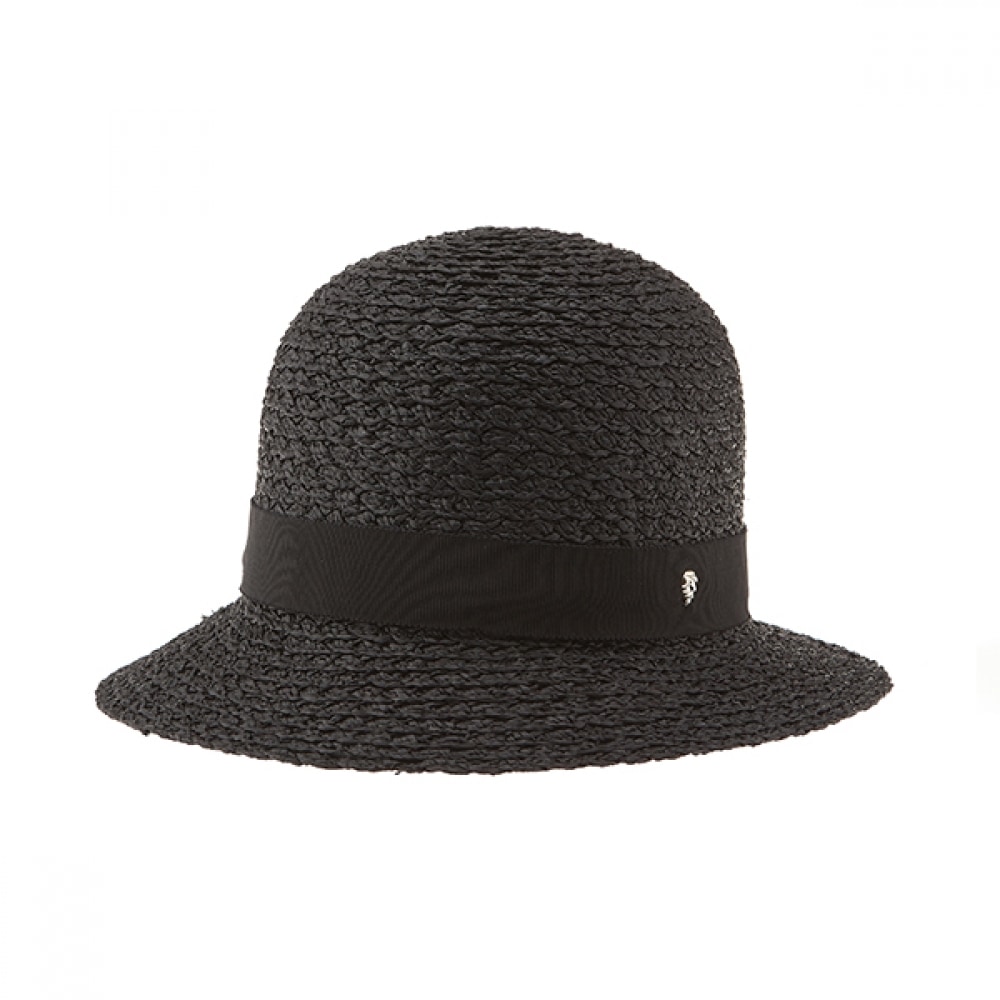 ヘレンカミンスキー HAT51378 CA ニッキーチャコールブラックリボンクローシュバケットハット