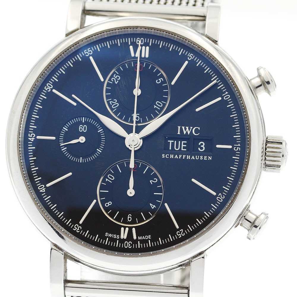 IWC IWC SCHAFFHAUSEN IW391030 ポートフィノ クロノグラフ デイデイト 自動巻き メンズ 保証書付き_920749【中古】
