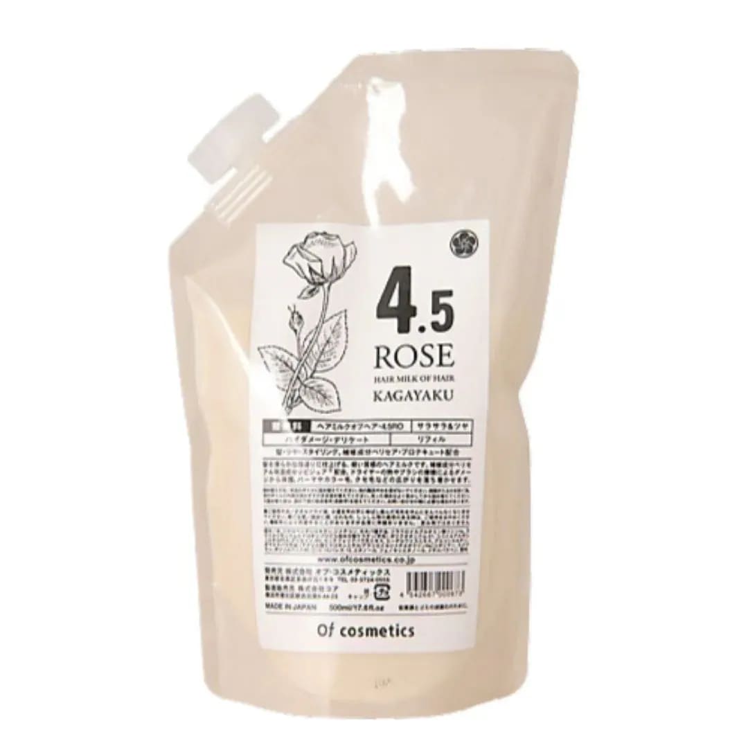 [国内正規品] オブ・コスメティックス ヘアミルク オブヘア 4.5 RO 500ml(リフィル） Of cosmetics 滑らかな 指通り 補修成分 ペリセア 保湿 リピジュア オーガニック