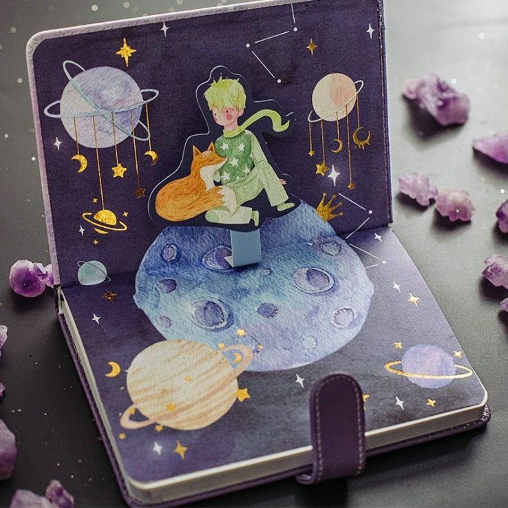 星の王子さま星空バラ色ページ手帳帳イラスト日記韓国ファッションスタディプランナー