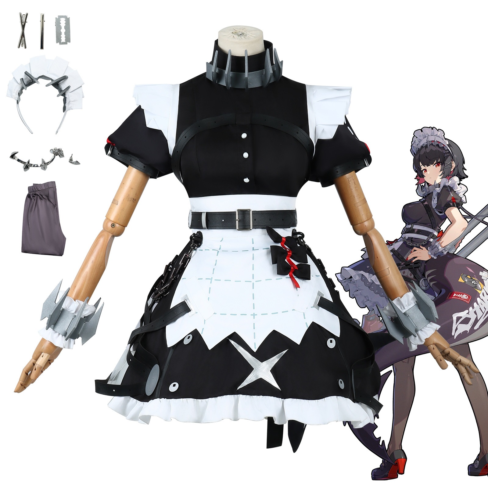 【人気爆売れ】絶区零艾蓮喬cos コスプレ コスチューム にじげん艾蓮喬サメメイドコスプレ服メイドコスプレ服 9,996円
