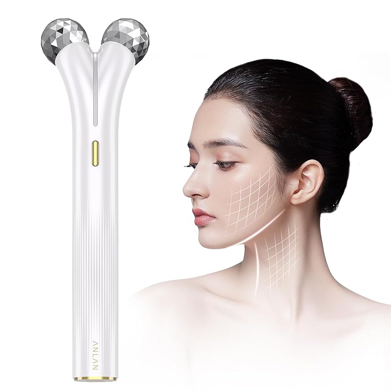 【母の日ギフト】ANLAN 美顔ローラー 美容ローラー 温熱リフトローラー 首 顔集中ケア EMS微電流 ローラー美顔器 小顔ローラー フェイスローラー 温熱ケア 誕生日プレゼント 敬老の日 男女兼用