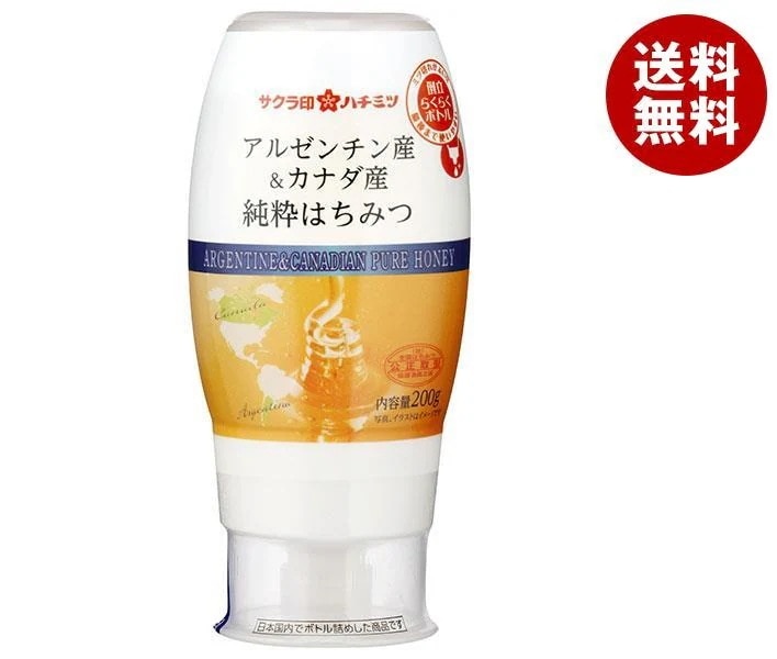 加藤美蜂園 サクラ印 アルゼンチン産＆カナダ 産純粋はちみつ 200g＊12本入＊(2ケース)