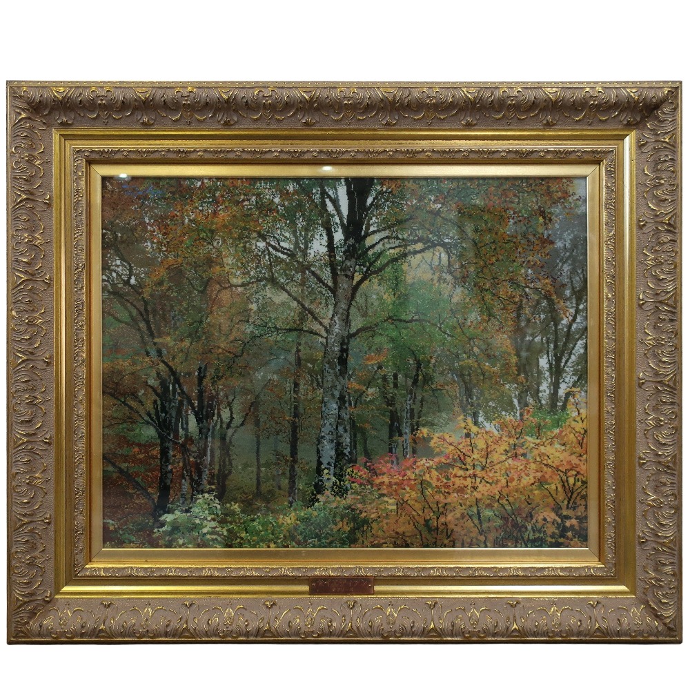 タブリーズ産 セイエディアン工房 ペルシャ絨毯 額装 絵画 ユニセックス 中古品 Aランク