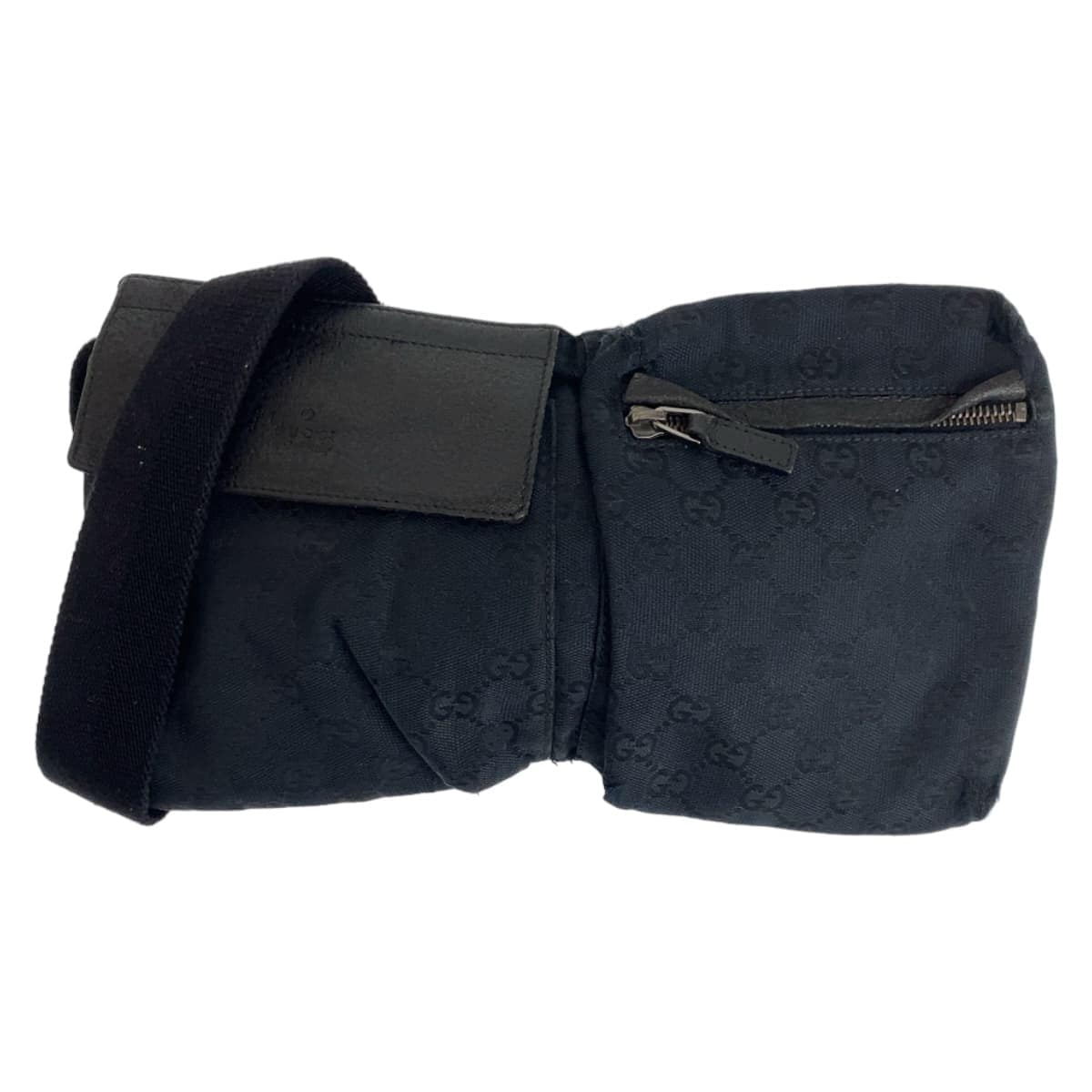 ブラック 黒 シルバー金具 GGキャンバス 28566 ボディバッグ バムバッグ メンズ 407472