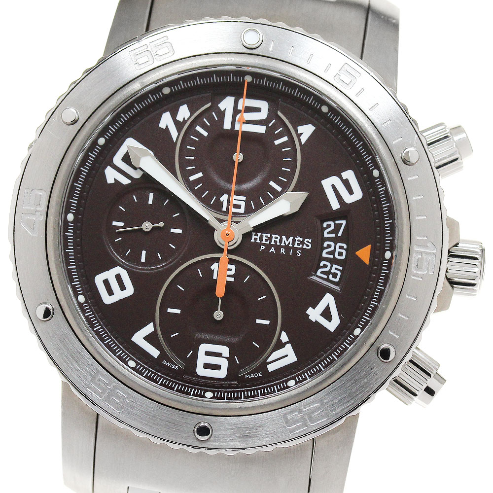 エルメス HERMES CP2.941 クリッパーダイバー クロノグラフ 自動巻き メンズ _843554【中古】