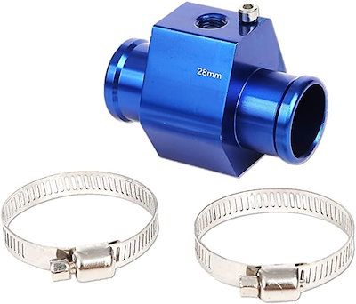 他サイト： 水温センサー アタッチメント アダプター ラジエーター 水温計用センサー NPTネジ ホースクランプ 温度センサー ブルー 28mm(ブルー 28mm)の商品画像