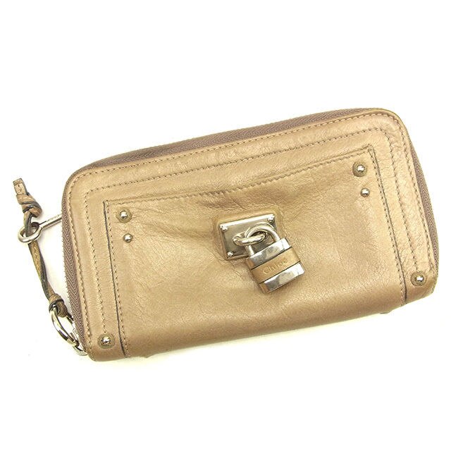 長財布 ファスナー付き長財布 パティントン ベージュ系 中古