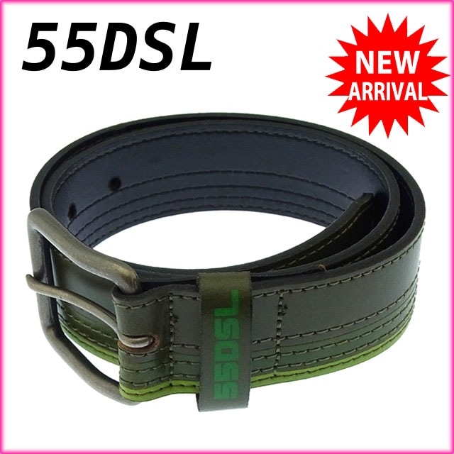 ベルト ファッションアイテム ロゴ 75/30 グリーン系 中古