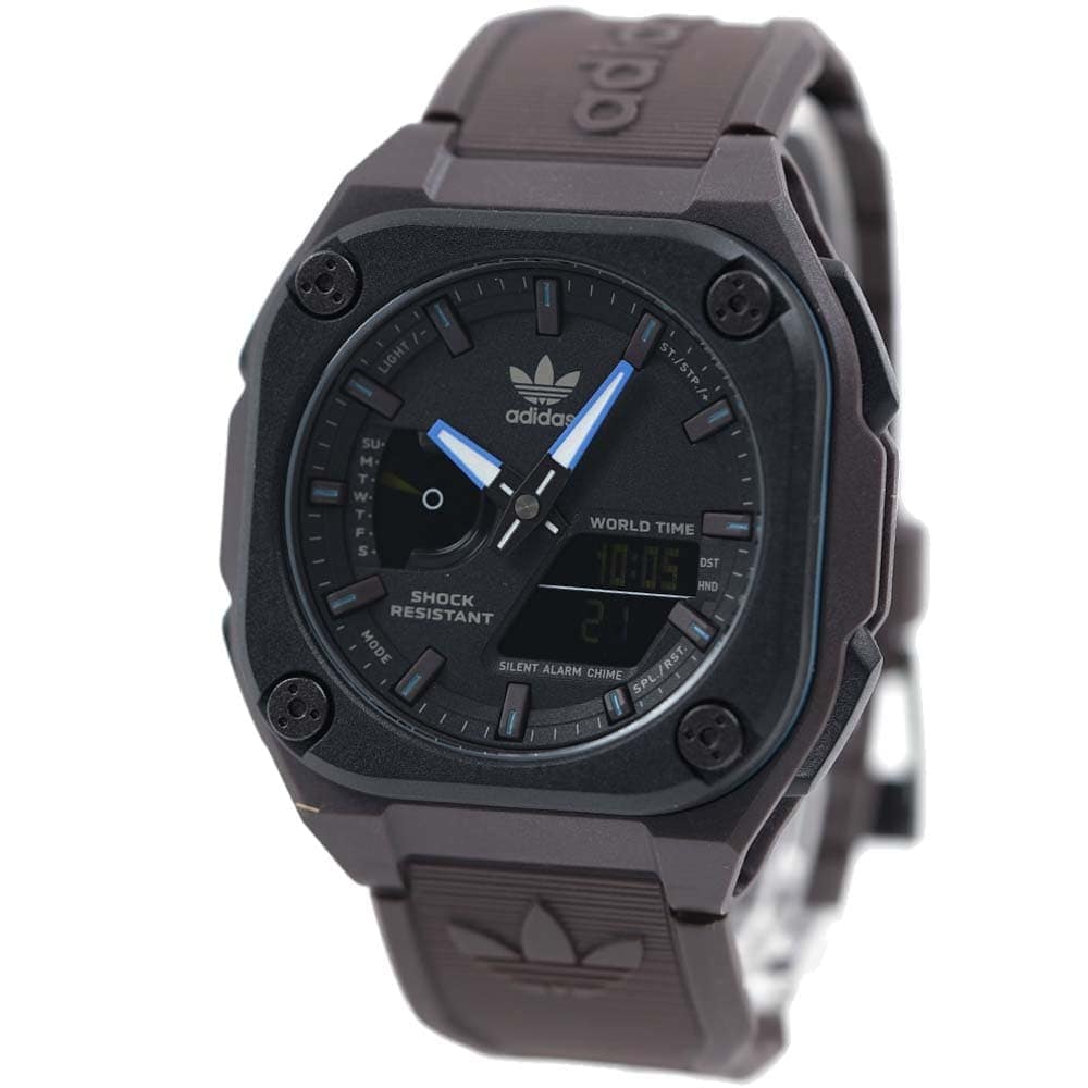 アディダス 腕時計 メンズ アナデジ 日付曜日カレンダー ブラウン ブラック CITY TECH ONE adidas AOST22546