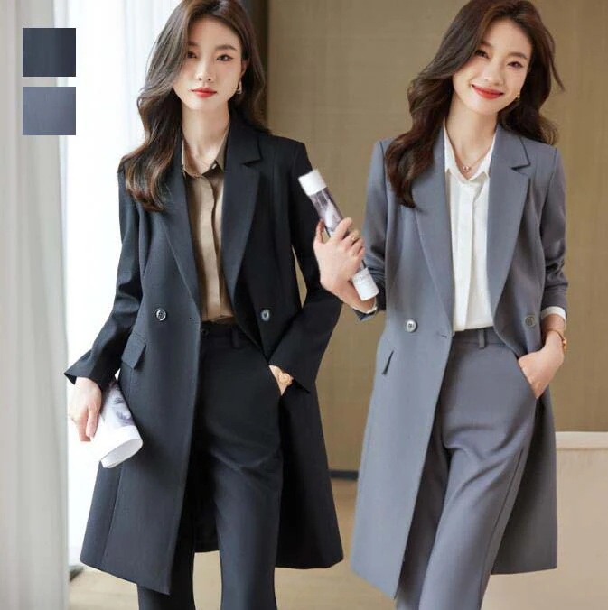 2点スーツセット パンツスーツ 女性スーツ ビジネススーツ リクルートスーツ レディーススーツ ジャケット+パンツ スリム ボトムス セットアップ ワイドパンツ フォーマル 長袖 カジ