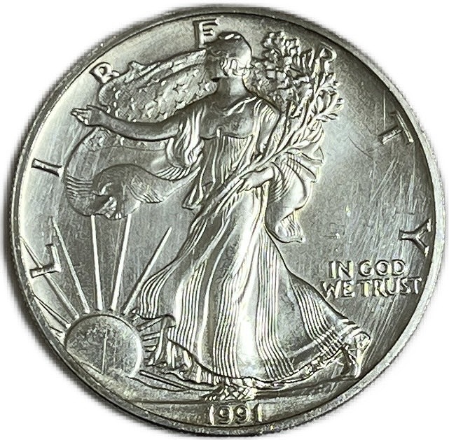 アメリカ銀貨　年代ランダム 1オンス 純銀 1ドル イーグル 極美品 外国硬貨 コイン クリアーケース付き