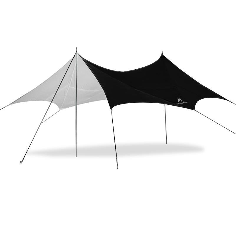 Mountainhiker 大型タープ 640×565cm シルバーコーティング210Dポリエステル UPF50+ UVカット 防水3000mm 耐久性 屋外 キャンプタープ シェードタープ ビーチシ