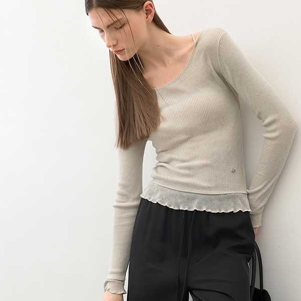 (T-7007)WOOL LAYERED HALTER KNIT 6,478円