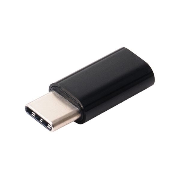 （まとめ）ミヨシ USB2.0 microB-USB TypeC変換アダプタ ブラック USA-MCC5セット