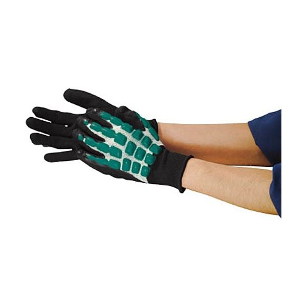 （まとめ）丸五 まもるくん #920 ブラック/グリーン L 1双[x5]