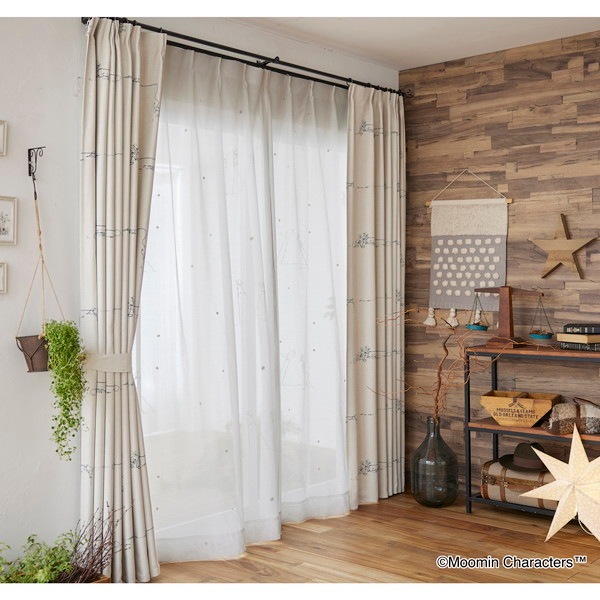 スミノエ ムーミン レースカーテン タケウマボイル 100198cm ホワイト メーカー直送