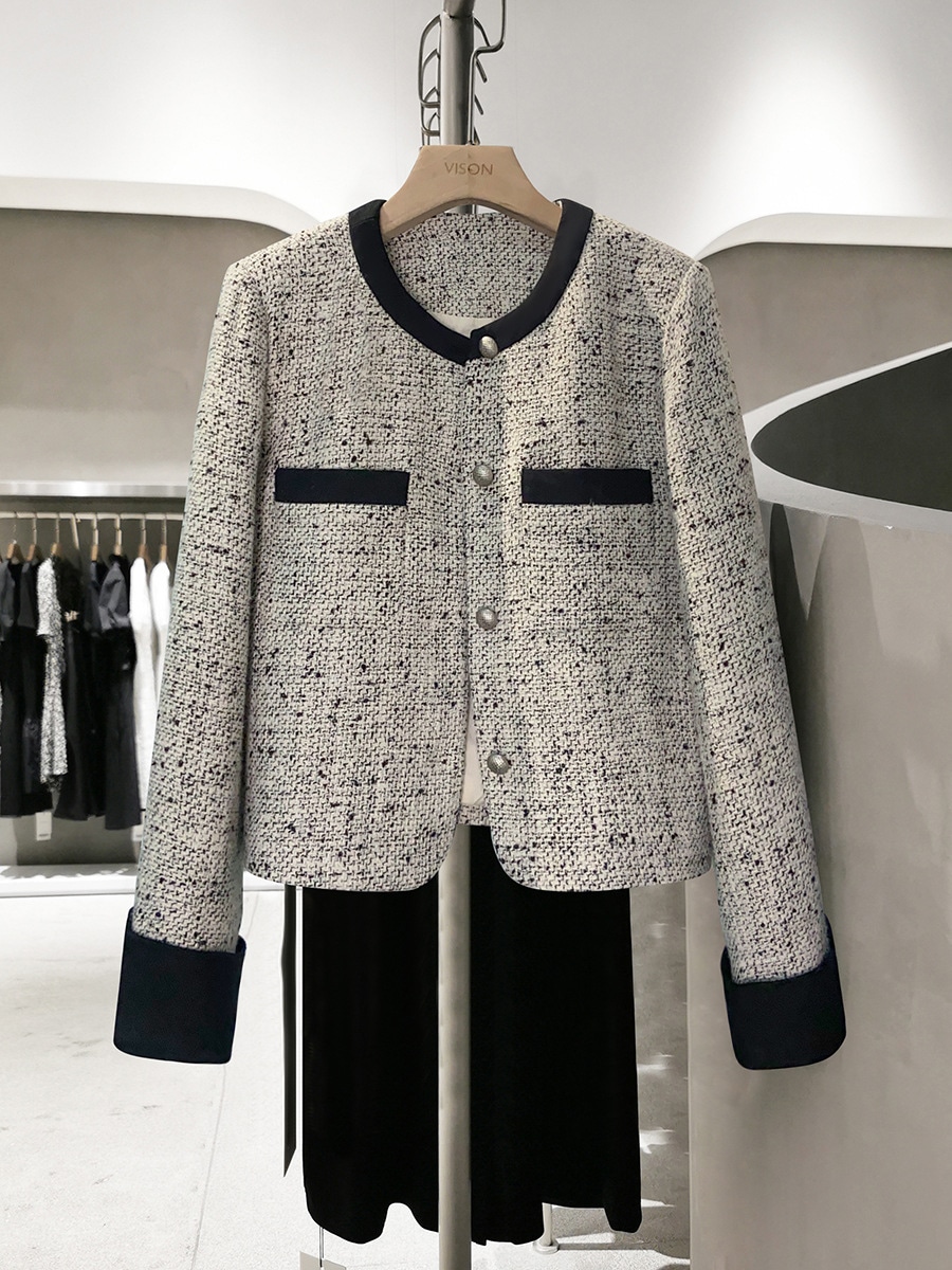 春秋 フレンチヴィンテージ 小香風 気質 スーツジャケット ショート シングルブレスト デザイン スーツ アウター ジャケット 高級感　着やせ 百掛け 流行り