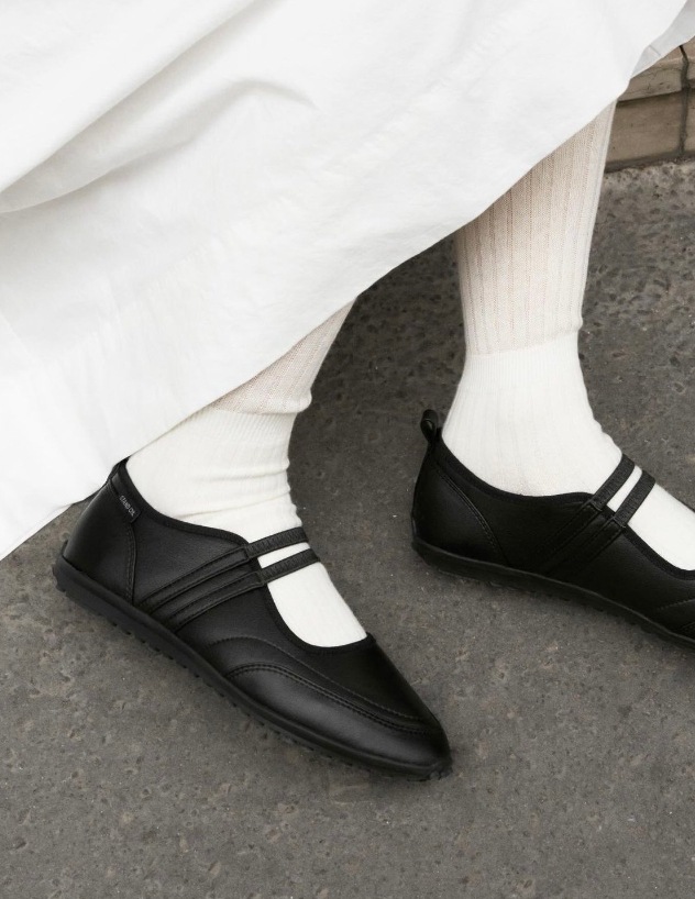 STAND OIL [24SS TWICE ジヒョ着用] ストラップ メリージェーン スニーカー 3color フラットシューズ,ローファー