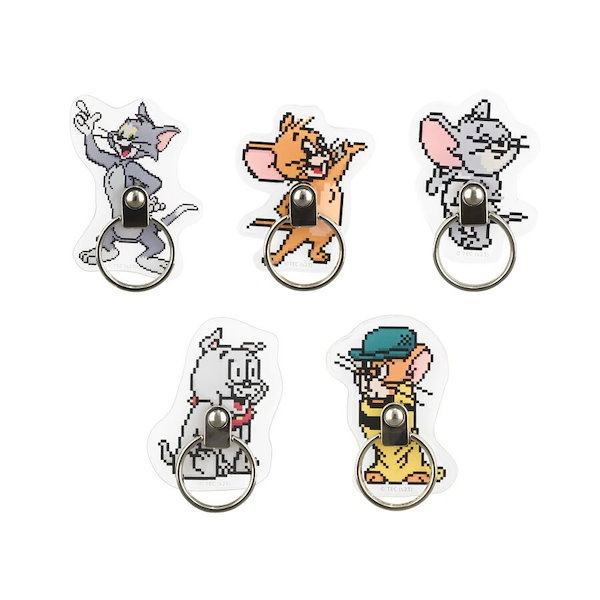 トム Qoo10] トムとジェリー スマホリング ドット 絵