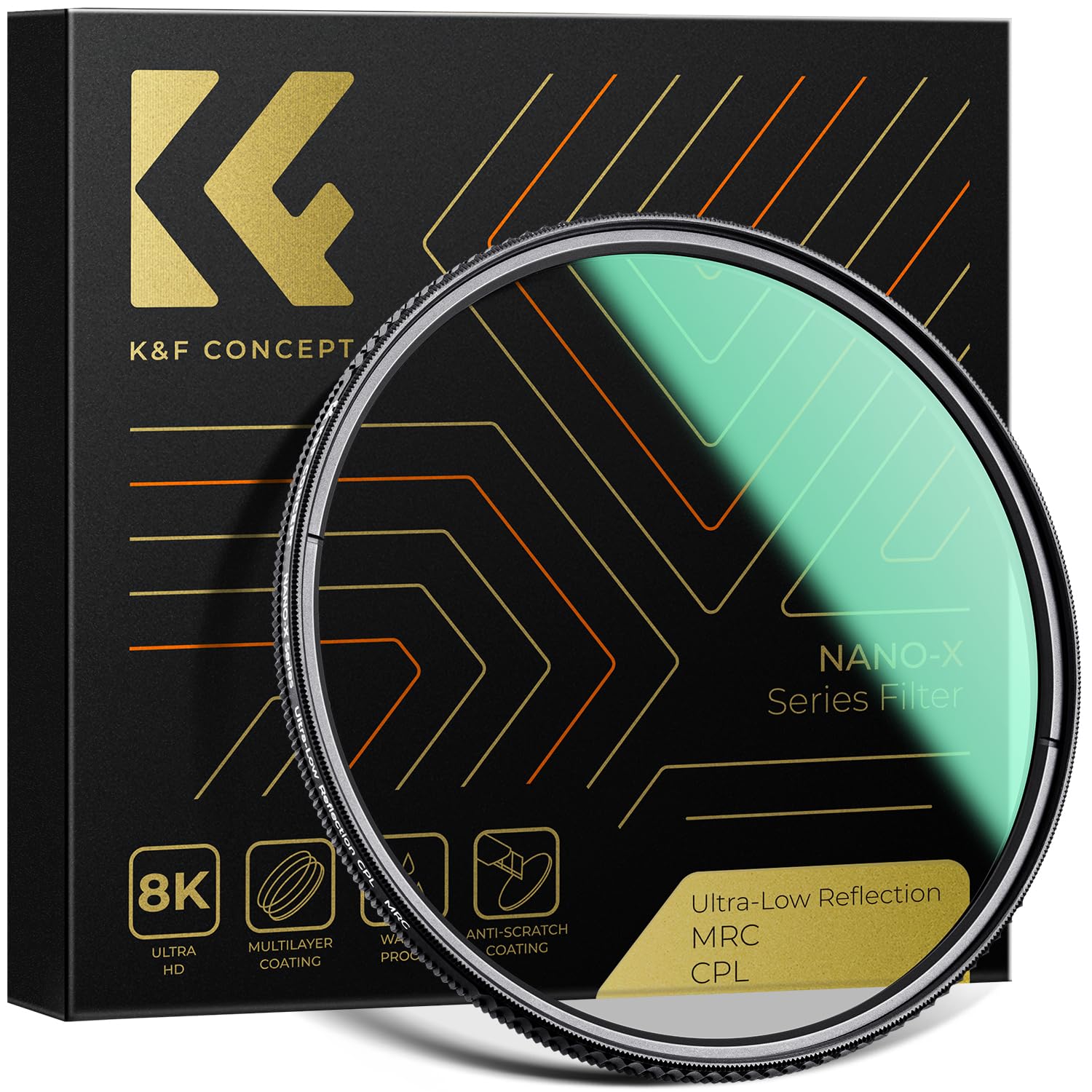 K&F Concept 55mm CPLフィルター 超低反射0.1% コントラスト 反射調整 超低反射PLフィルター 高透過率45% 円偏光フィルター 両面28層コーティング 光学ガラス 撥水撥油キズ 5,179円