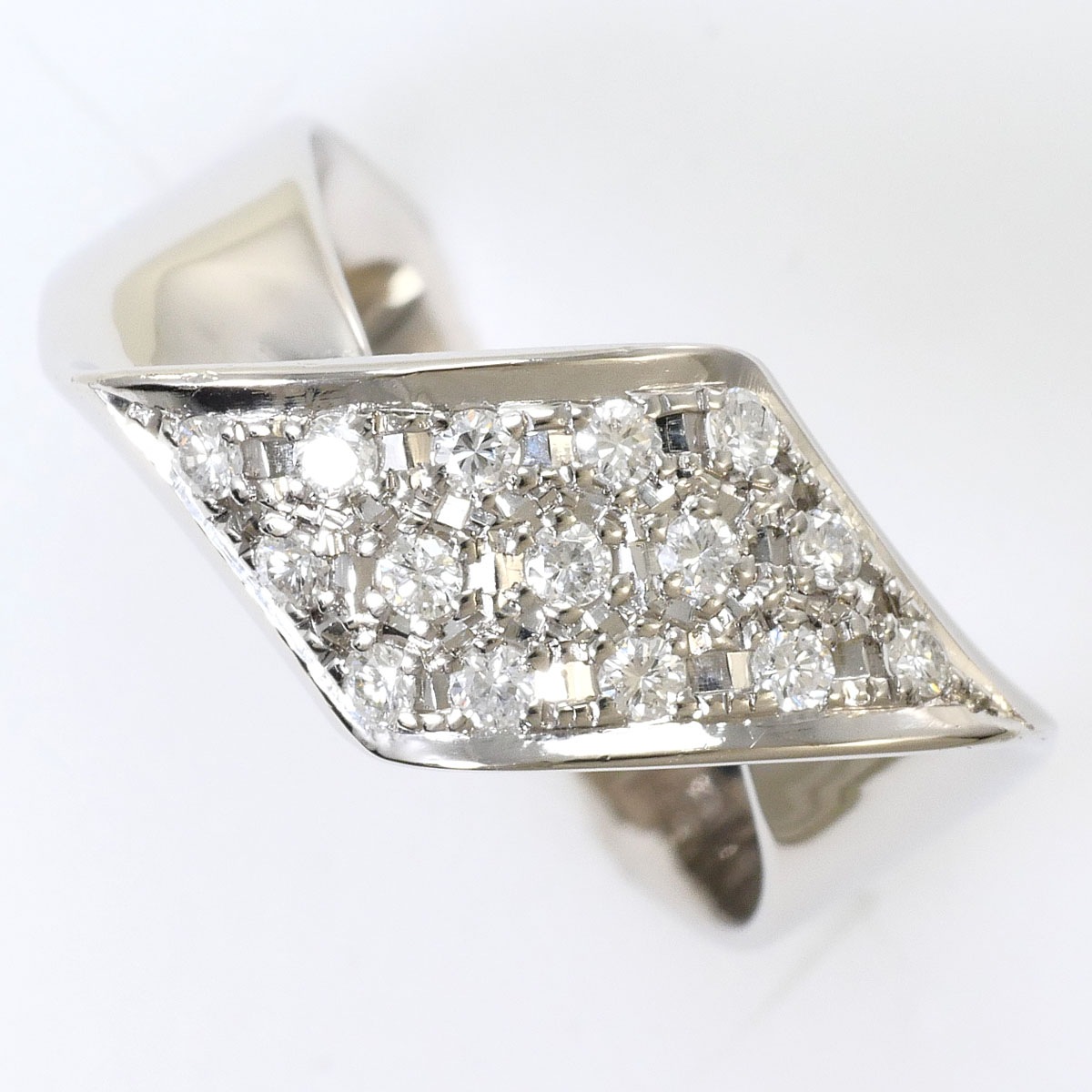 PT900 プラチナ リング・指輪 11.5号 ダイヤモンド 0.25 ct 鑑別書 総重量約6.3g ジュエリー 中古