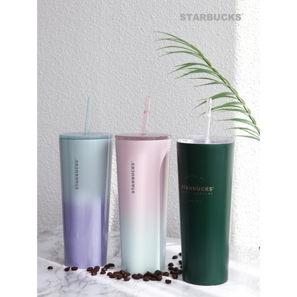スターバックスグラデーションストローコールドカップピンクミックス1個