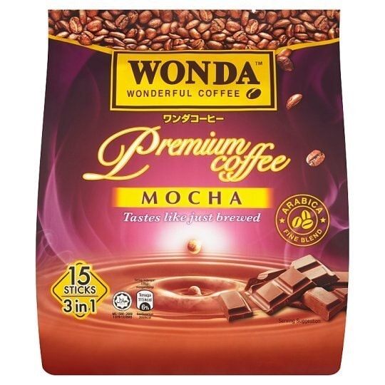 ワンダWonda 3 in 1 Premium Coffee Mocha 15 Stick Packs x 28g