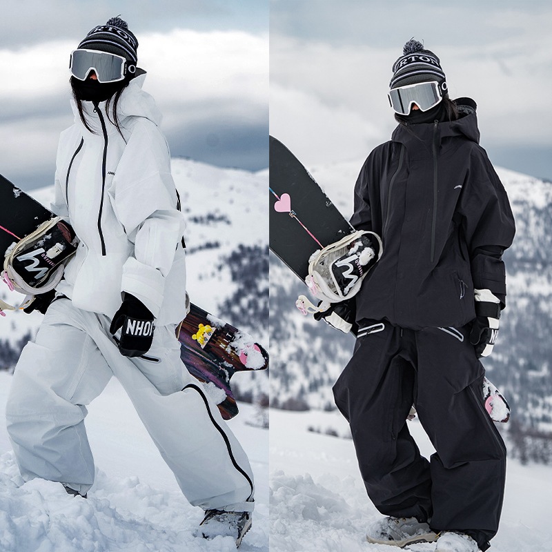 2024新作 韓国風 スノーボードウェア メンズ レディース 上下セット 男女通用 スキーウェア アウター ジャケット パンツ