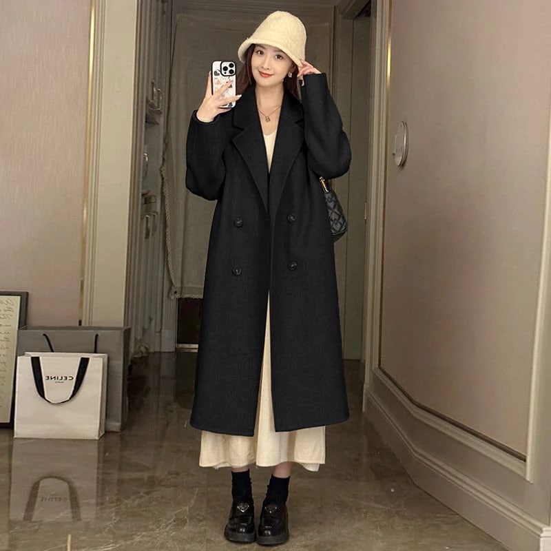 25アウター ロングコートラシャアウターレディース ジャケットトップス厚手体型カバー トレンチコートセミロング丈気質 通勤 ゆったり大きいサイズ 怠惰な風 チェスターコート
