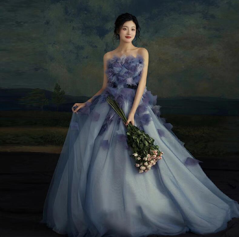 結婚式ドレス フォトウェディング撮影 きれいめ 花嫁ドレス パーティードレス 披露宴 高級感 ロング ワンピース カラードレス コンサート オフショルダー 二次会ドレス ウェディングドレス 可愛い 前